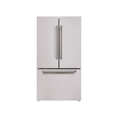 Hallman 4-Pc Kitchen Package With 48" Pro Dual Fuel Range, 36" French Door Refrigerator, 24" Dishwasher and 48" Hood with Classico Chrome Hardware