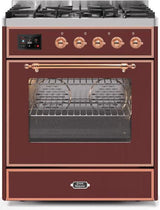 ILVE 30" Majestic II Series Gas Burner and Electric Oven Range with 5 Sealed Burners - UM30DNE3