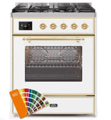 ILVE 30" Majestic II Series Gas Burner and Electric Oven Range with 5 Sealed Burners - UM30DNE3