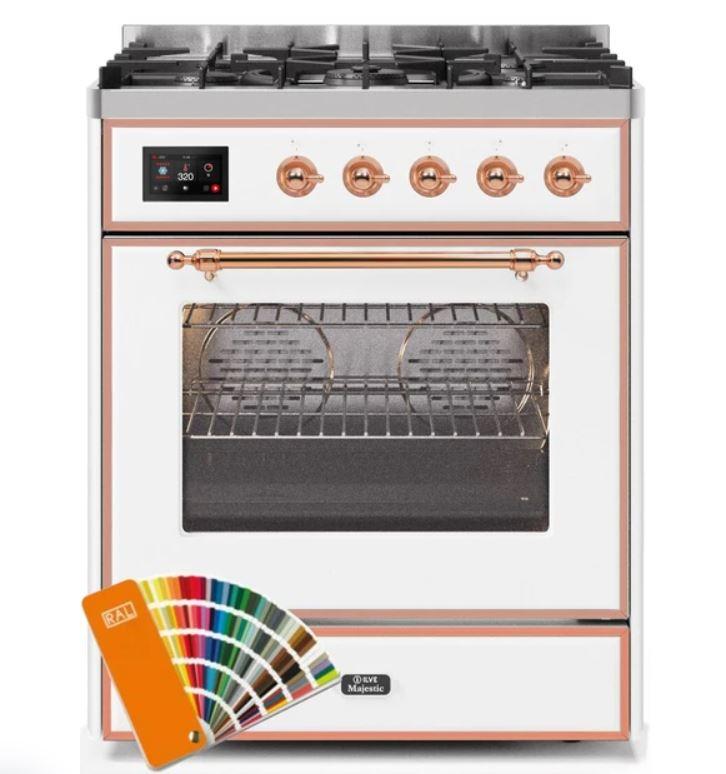 ILVE 30" Majestic II Series Gas Burner and Electric Oven Range with 5 Sealed Burners - UM30DNE3