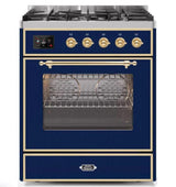 ILVE 30" Majestic II Series Gas Burner and Electric Oven Range with 5 Sealed Burners - UM30DNE3