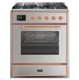ILVE 30" Majestic II Series Gas Burner and Electric Oven Range with 5 Sealed Burners - UM30DNE3