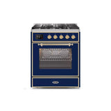 ILVE 30" Majestic II Series Gas Burner and Electric Oven Range with 5 Sealed Burners - UM30DNE3