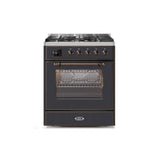ILVE 30" Majestic II Series Gas Burner and Electric Oven Range with 5 Sealed Burners - UM30DNE3
