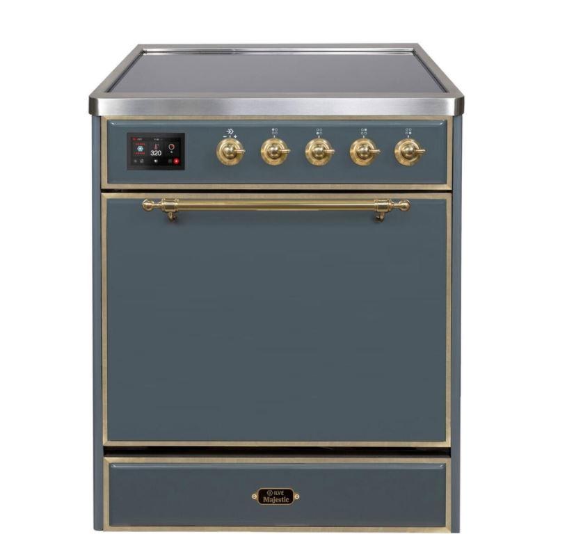 ILVE 30" Majestic II Series Induction Range with 4 Elements 2.3 cu. ft. Total Oven Capacity TFT Oven Control Display - UMI30QNE3