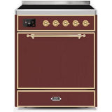 ILVE 30" Majestic II Series Induction Range with 4 Elements 2.3 cu. ft. Total Oven Capacity TFT Oven Control Display - UMI30QNE3