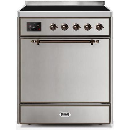 ILVE 30" Majestic II Series Induction Range with 4 Elements 2.3 cu. ft. Total Oven Capacity TFT Oven Control Display - UMI30QNE3