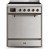 ILVE 30" Majestic II Series Induction Range with 4 Elements 2.3 cu. ft. Total Oven Capacity TFT Oven Control Display - UMI30QNE3