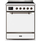ILVE 30" Majestic II Series Induction Range with 4 Elements 2.3 cu. ft. Total Oven Capacity TFT Oven Control Display - UMI30QNE3