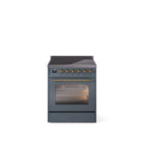 ILVE 30" Nostalgie II Series Freestanding Electric Double Oven Range with 5 Elements, Triple Glass Cool Door, Convection Oven, TFT Oven Control Display and Child Lock - UPI304NMP