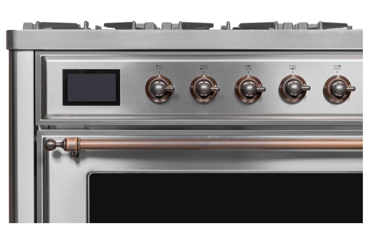 ILVE 36 Inch Majestic II Series Dual Fuel Natural Gas Range with 6 Burners and Griddle with 3.5 cu. ft. Oven Capacity TFT Oven Control Display - UM09FDNS3