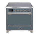ILVE 36 Inch Majestic II Series Induction Range with 5 Elements 3.5 cu. ft. Oven Capacity TFT Oven Control Display Solid Door - UMI09QNS3