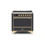 ILVE 36 Inch Majestic II Series Induction Range with 5 Elements 3.5 cu. ft. Oven Capacity TFT Oven Control Display Solid Door - UMI09QNS3