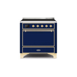 ILVE 36 Inch Majestic II Series Induction Range with 5 Elements 3.5 cu. ft. Oven Capacity TFT Oven Control Display Solid Door - UMI09QNS3