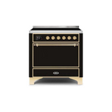 ILVE 36 Inch Majestic II Series Induction Range with 5 Elements 3.5 cu. ft. Oven Capacity TFT Oven Control Display Solid Door - UMI09QNS3