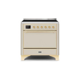 ILVE 36 Inch Majestic II Series Induction Range with 5 Elements 3.5 cu. ft. Oven Capacity TFT Oven Control Display Solid Door - UMI09QNS3