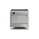 ILVE 36 Inch Majestic II Series Induction Range with 5 Elements 3.5 cu. ft. Oven Capacity TFT Oven Control Display Solid Door - UMI09QNS3