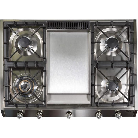 ILVE 36 Inch Stainless Steel Natural Gas/Propane Cooktop UHP965FDI/UHP965FDILP