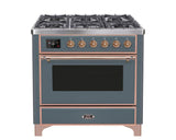 ILVE 36" Majestic II Series Dual Fuel Gas Range with 6 Burners with 3.5 cu. ft. Oven Capacity TFT Oven Control Display - UM096DNS3