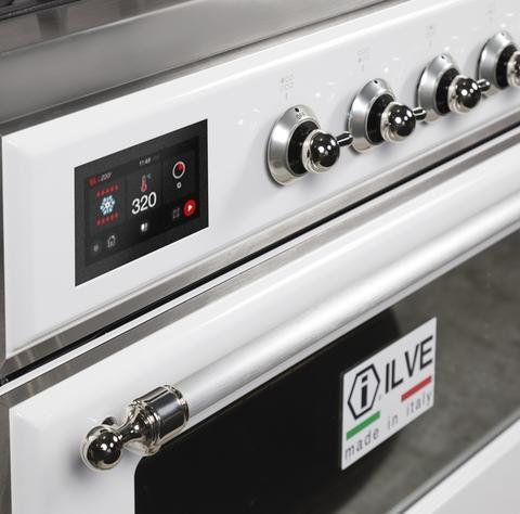 ILVE 36" Majestic II Series Dual Fuel Gas Range with 6 Burners with 3.5 cu. ft. Oven Capacity TFT Oven Control Display - UM096DNS3