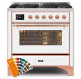 ILVE 36" Majestic II Series Dual Fuel Gas Range with 6 Burners with 3.5 cu. ft. Oven Capacity TFT Oven Control Display - UM096DNS3