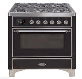 ILVE 36" Majestic II Series Dual Fuel Gas Range with 6 Burners with 3.5 cu. ft. Oven Capacity TFT Oven Control Display - UM096DNS3