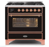 ILVE 36" Majestic II Series Dual Fuel Gas Range with 6 Burners with 3.5 cu. ft. Oven Capacity TFT Oven Control Display - UM096DNS3