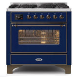 ILVE 36" Majestic II Series Dual Fuel Gas Range with 6 Burners with 3.5 cu. ft. Oven Capacity TFT Oven Control Display - UM096DNS3