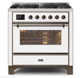 ILVE 36" Majestic II Series Dual Fuel Gas Range with 6 Burners with 3.5 cu. ft. Oven Capacity TFT Oven Control Display - UM096DNS3
