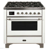 ILVE 36" Majestic II Series Dual Fuel Gas Range with 6 Burners with 3.5 cu. ft. Oven Capacity TFT Oven Control Display - UM096DNS3