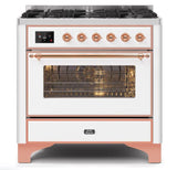 ILVE 36" Majestic II Series Dual Fuel Gas Range with 6 Burners with 3.5 cu. ft. Oven Capacity TFT Oven Control Display - UM096DNS3