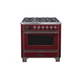 ILVE 36" Majestic II Series Dual Fuel Gas Range with 6 Burners with 3.5 cu. ft. Oven Capacity TFT Oven Control Display - UM096DNS3