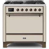 ILVE 36 Inch Majestic II Series Dual Fuel Range Gas/Propane with 6 Sealed Burners - UM096DQNS3