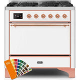 ILVE 36 Inch Majestic II Series Dual Fuel Range Gas/Propane with 6 Sealed Burners - UM096DQNS3