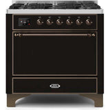 ILVE 36 Inch Majestic II Series Dual Fuel Range Gas/Propane with 6 Sealed Burners - UM096DQNS3