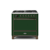 ILVE 36 Inch Majestic II Series Dual Fuel Range Gas/Propane with 6 Sealed Burners - UM096DQNS3