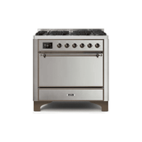 ILVE 36 Inch Majestic II Series Dual Fuel Range Gas/Propane with 6 Sealed Burners - UM096DQNS3