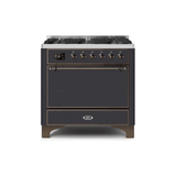 ILVE 36 Inch Majestic II Series Dual Fuel Range Gas/Propane with 6 Sealed Burners - UM096DQNS3