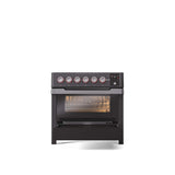 ILVE 36"Panoramagic Series Freestanding Electric Double Oven Range with 5 Elements, Triple Glass Cool Door, Convection Oven, TFT - UPMI09S3