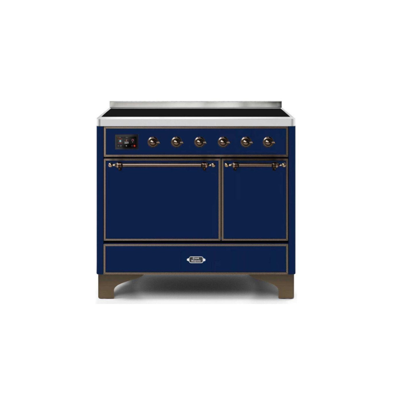 ILVE 40 Inch Majestic II Series Induction Range with 6 Elements Dual Ovens TFT Control Display Solid Oven Door - UMDI10QNS3
