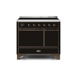 ILVE 40 Inch Majestic II Series Induction Range with 6 Elements Dual Ovens TFT Control Display Solid Oven Door - UMDI10QNS3