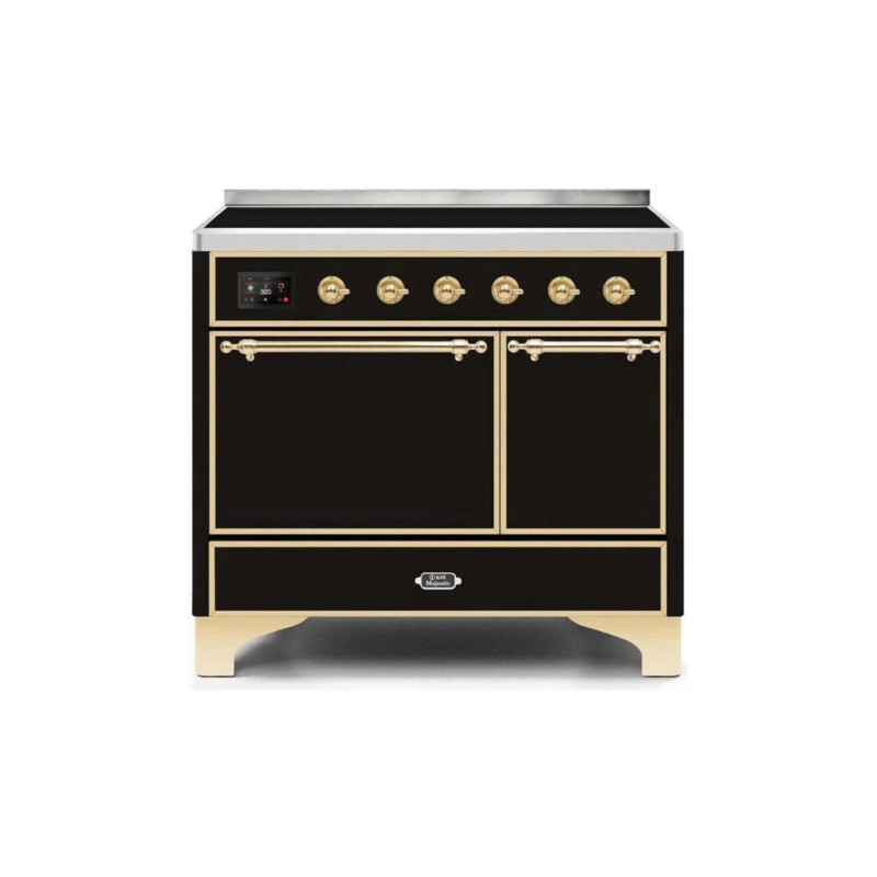 ILVE 40 Inch Majestic II Series Induction Range with 6 Elements Dual Ovens TFT Control Display Solid Oven Door - UMDI10QNS3