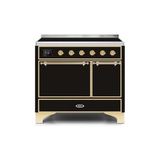 ILVE 40 Inch Majestic II Series Induction Range with 6 Elements Dual Ovens TFT Control Display Solid Oven Door - UMDI10QNS3