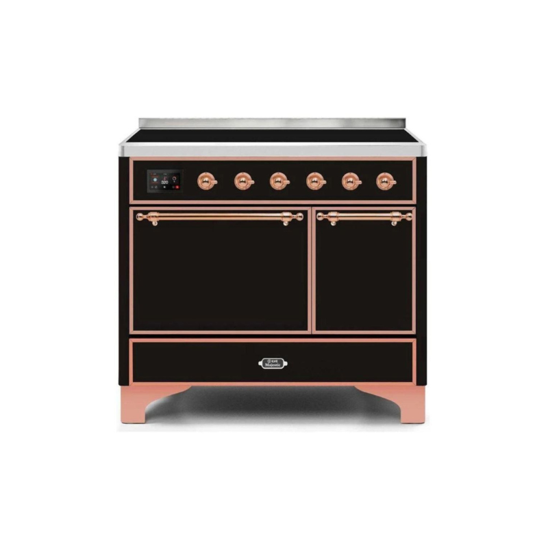 ILVE 40 Inch Majestic II Series Induction Range with 6 Elements Dual Ovens TFT Control Display Solid Oven Door - UMDI10QNS3