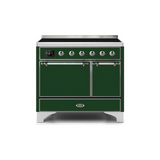 ILVE 40 Inch Majestic II Series Induction Range with 6 Elements Dual Ovens TFT Control Display Solid Oven Door - UMDI10QNS3
