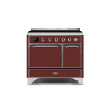 ILVE 40 Inch Majestic II Series Induction Range with 6 Elements Dual Ovens TFT Control Display Solid Oven Door - UMDI10QNS3