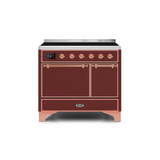 ILVE 40 Inch Majestic II Series Induction Range with 6 Elements Dual Ovens TFT Control Display Solid Oven Door - UMDI10QNS3