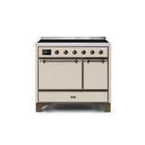ILVE 40 Inch Majestic II Series Induction Range with 6 Elements Dual Ovens TFT Control Display Solid Oven Door - UMDI10QNS3