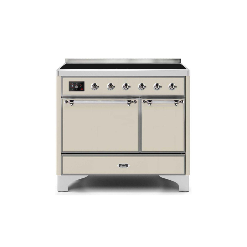 ILVE 40 Inch Majestic II Series Induction Range with 6 Elements Dual Ovens TFT Control Display Solid Oven Door - UMDI10QNS3