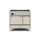 ILVE 40 Inch Majestic II Series Induction Range with 6 Elements Dual Ovens TFT Control Display Solid Oven Door - UMDI10QNS3